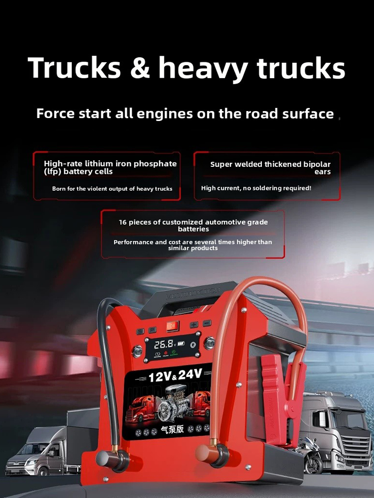 Jump Starter 24V Heavy Duty - Мощное пусковое устройство 120000 мАч 12В/24В