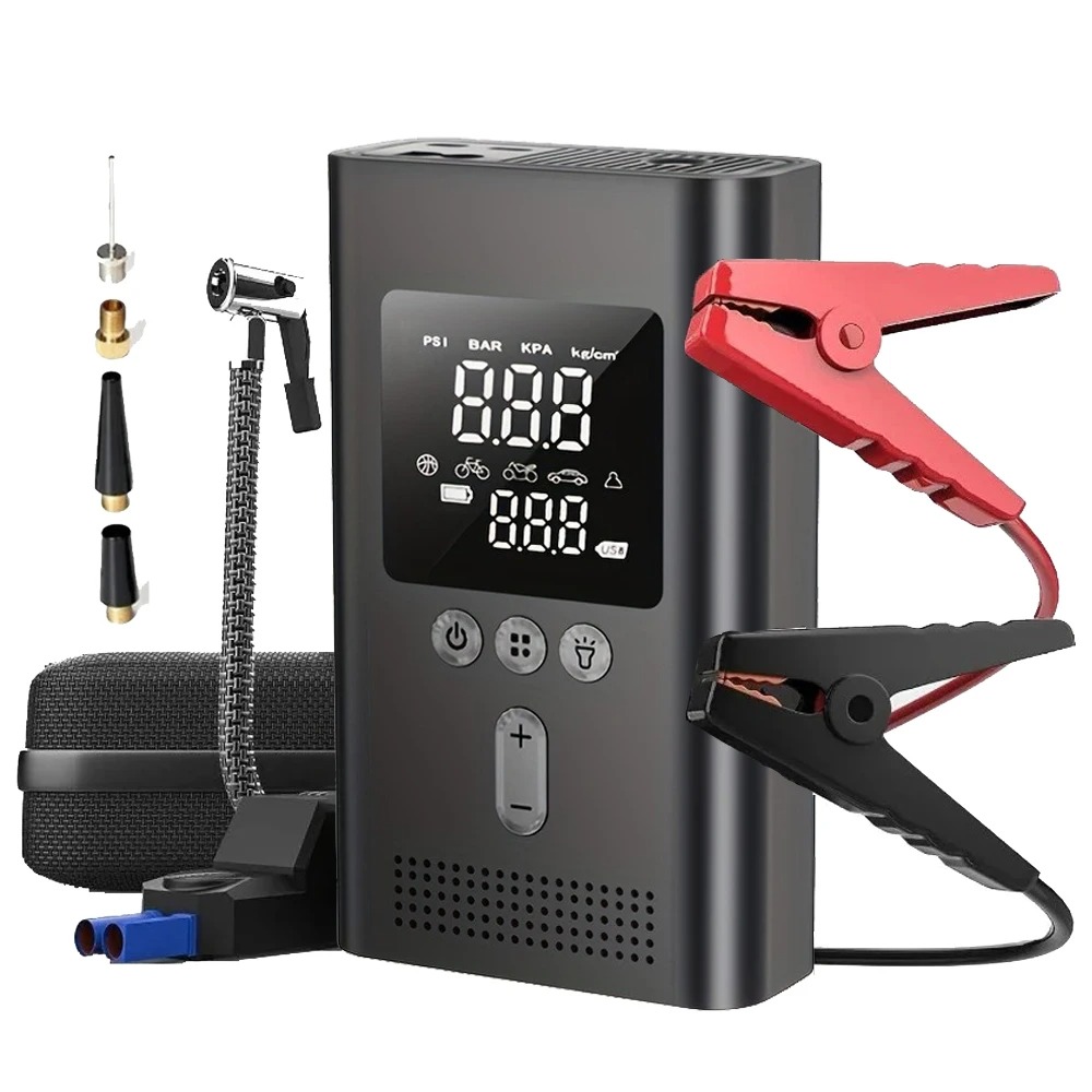 Lithium Jump Starter 3000A Peak - Многофункциональный пусковой компрессор 5-в-1 с функцией