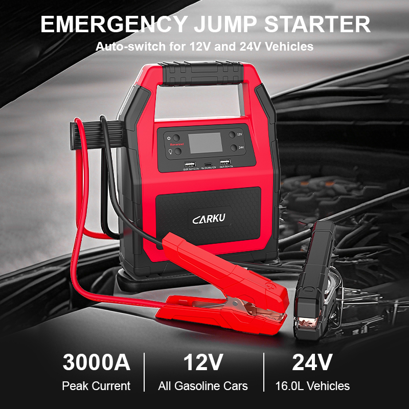 Jump Starter 24V Heavy Duty - Мощный 24В бустер с интеллектуальными зажимами