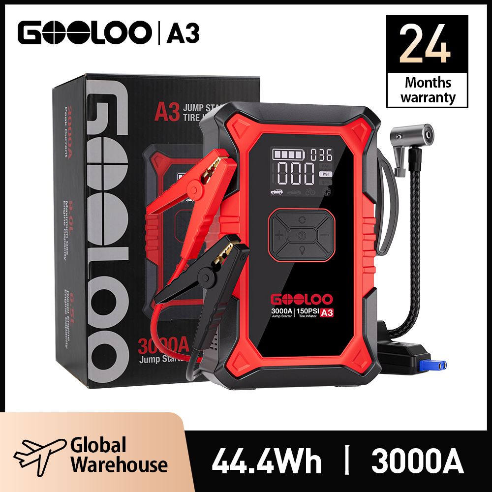Lithium Jump Starter 3000A Peak - Пусковое устройство GOOLOO A3 с пиковым