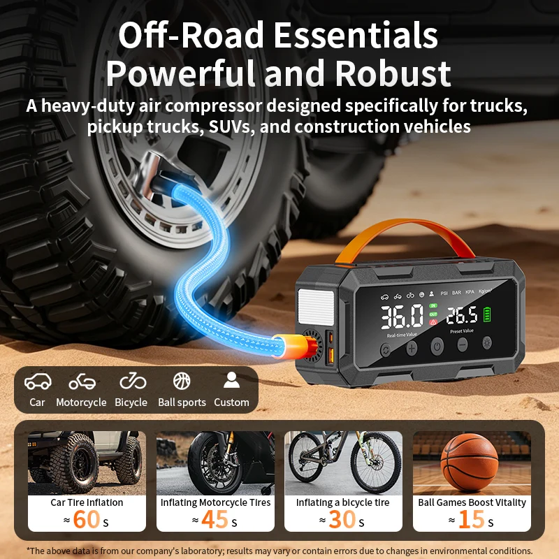 Jump Starter Power Bank 20000Mah - Мотоциклетный беспроводной насос для накачивания шин
