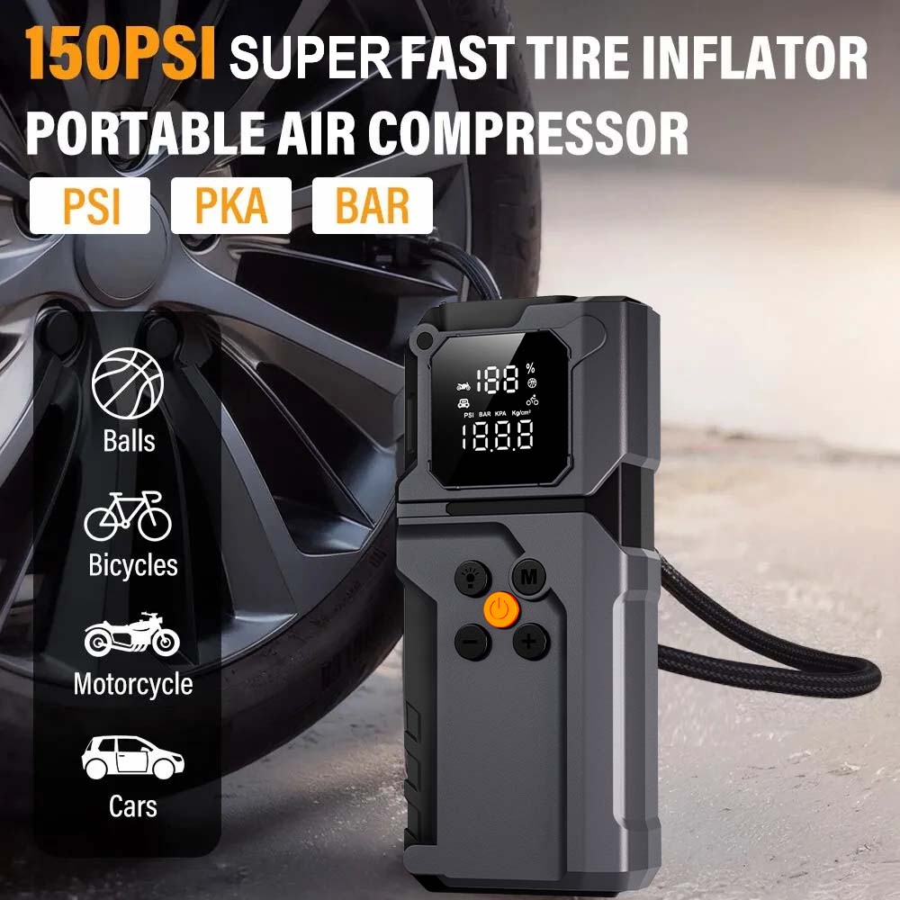 GKFLY 5000A: Пусковое устройст – обзор и цена Jump Starter With Air Compressor