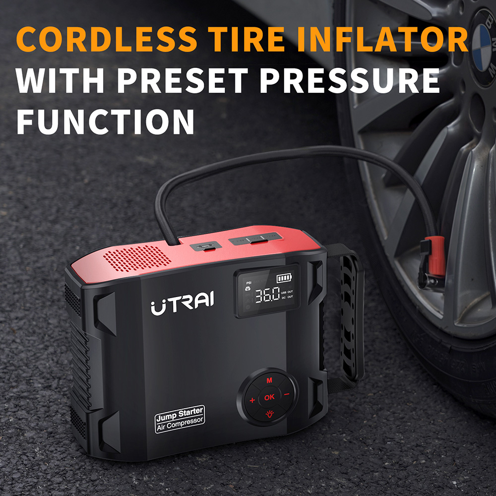 Компрессор UTRAI 150PSI воздуш – обзор и цена Jump Starter Cable 2000A