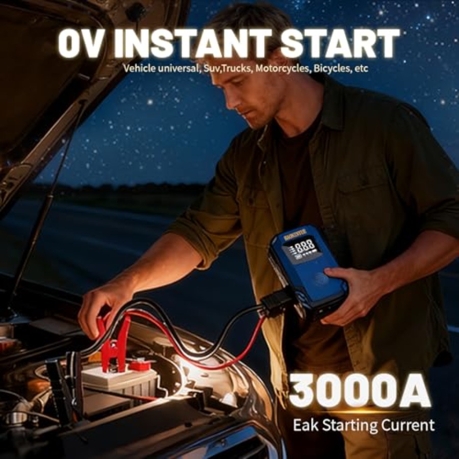 Портативный стартер 3000A 150P – обзор и цена Jump Starter 12V Diesel
