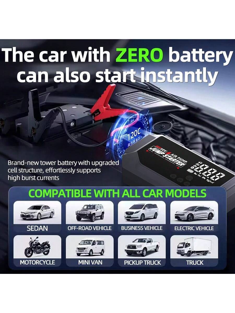 Портативное пусковое устройств – обзор и цена Jump Starter With Air Compressor