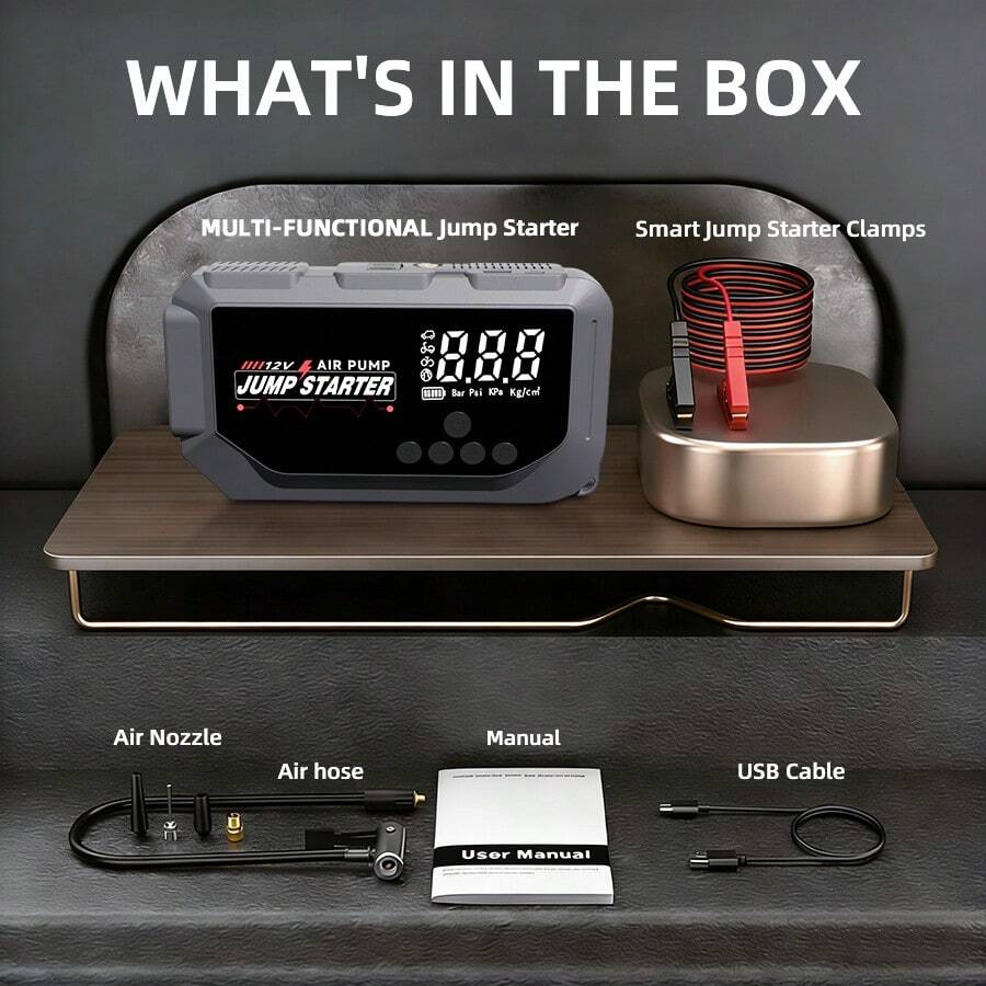Портативное пусковое устройств – обзор и цена Jump Starter With Air Compressor