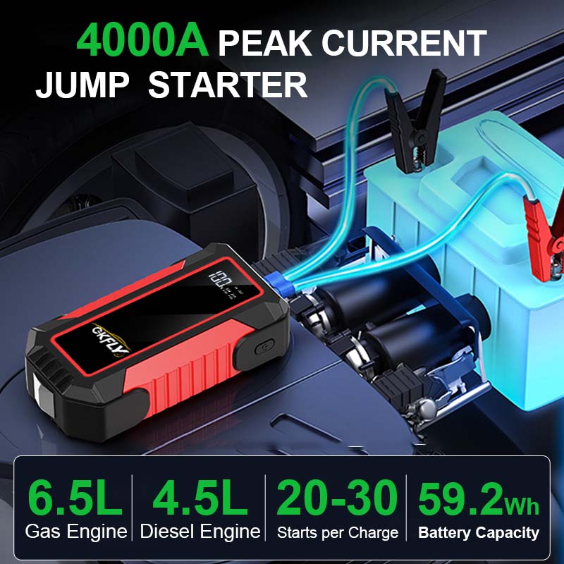 GKFLY 4000A Портативное пусков – обзор и цена Portable Jump Starter 4000A