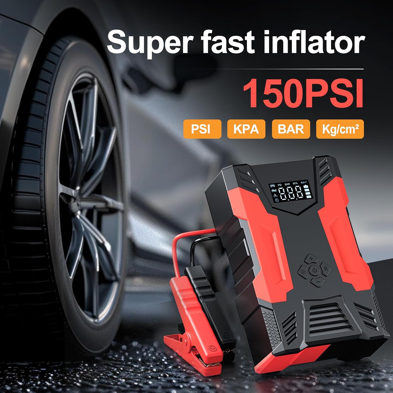 2000A Портативное устройство д – обзор и цена Jump Starter With Air Compressor