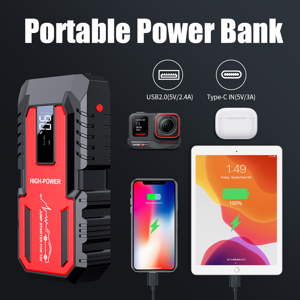 Портативное зарядное устройств – обзор и цена Portable Jump Starter 4000A