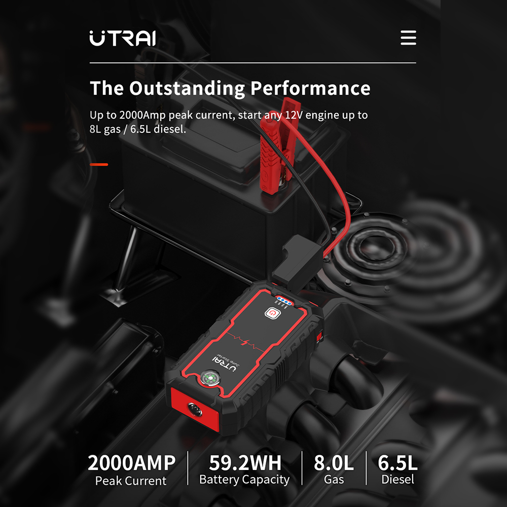 UTRAI 2000A автомобильное пуск – обзор и цена Jump Starter Cable 2000A